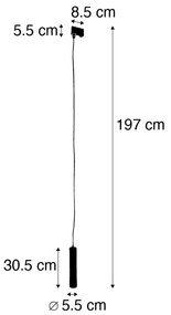 Design függőlámpa fehér, 3 fázisú sínadapterrel - 3 fázisú Tuba Small