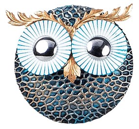 Fém fali dekoráció, Owl 3 - Silver