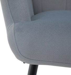 Fotel lábtartóval, szürke Velvet szövet/fekete, HABEN