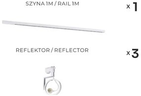 Zuma Line 3561 - Irányítható spotlámpa a MASTER sínrendszerhez 3xGU10/15W/230V, fehér