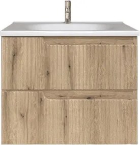 Piramida EURIDIKA fali fürdőszobabútor - műmárvány mosdóval -2 fiókos - PINO TÖLGY - 65 x 48 x 53 cm