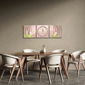 Kép - Utazás a rózsaszín királyságba (órával) (90x30 cm)