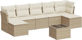 vidaXL 8 részes bézs polyrattan kerti ülőgarnitúra párnával