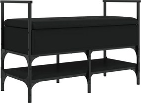 vidaXL fekete szerelt fa cipőtároló pad 85,5 x 42 x 57,5 cm