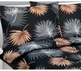 Bellatex Pamut ágynemő Palm leaf black, 140 x 200cm, 70 x 90 cm