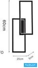 UNIVERSO Fali lámpa 32W 2560lm CCT 250x600x50mm IP20 fekete