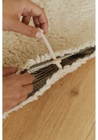 Krémszínű mosható kézi szövésű pamut kerek szőnyeg ø 100 cm Moon Multishape – Lorena Canals