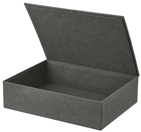 Antracitszürke fedeles dekoratív műbőr tárolódoboz szett 2 db-os 40x30x11 cm Sahla – Blomus
