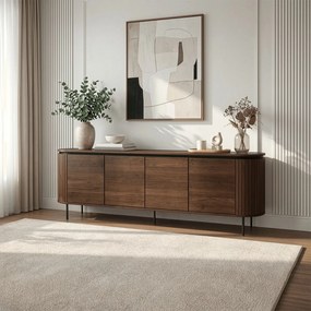 BECK négyajtós komód, 200 cm, dió