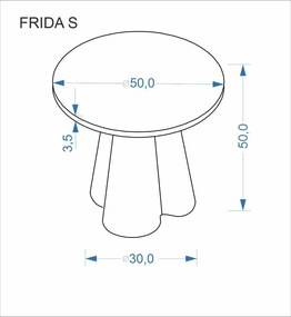 Frida S dohányzóasztal travertin/dió