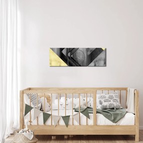 Kép - Texturált formák (órával) (90x30 cm)