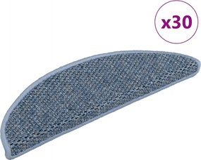 vidaXL 30 db kék lépcsőszőnyegek öntapadós szizál kinézetű 56x17x3 cm