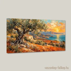 Napfényes olajfaliget falikép – mediterrán hangulat 40x23 cm