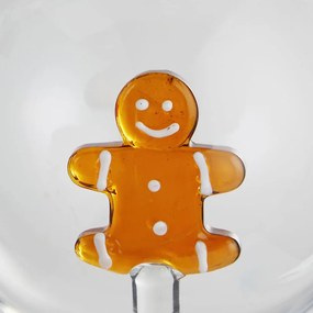 HANG ON  üveg karácsonyfadísz Ø 9cm ,mézeskalács figura