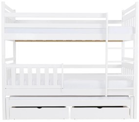 Wilsondo PETRA 5 emeletes ágy pótággyal - fehér Méret: 200x90