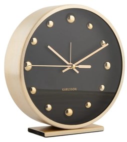 Karlsson 5970BK dizájner asztali óra/ébresztőóra fekete, átmérő 16 cm
