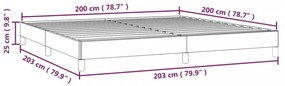 sötétbarna szövet ágykeret matrac nélkül 200 x 200 cm