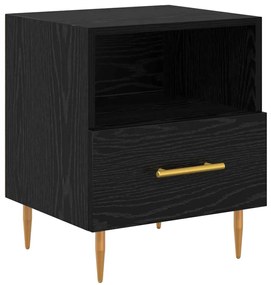 Éjjeli asztal fiókkal 2 pcs Fekete 40 x 35 x 47.5 cm Faanyag