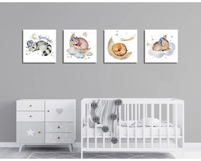 Kép szett 4 db-os 30x30 cm Good Night – Wallity