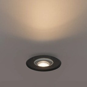 6 db modern kültéri talajszpotlámpa szett fekete 35 mm állítható IP65 - Delux