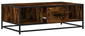 füstös tölgy szerelt fa és fém dohányzóasztal 100 x 57 x 35 cm