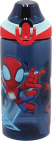 Pókember Spidey Web műanyag szívószálas kulacs akasztóval 450 ml