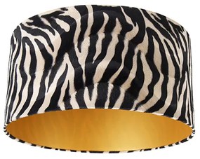 Velúr lámpaernyő zebra design 50/50/25 arany belül