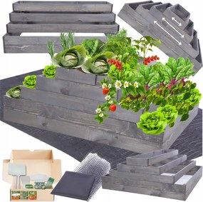 Magasított ágyás állítható lépcsőzetes impregnáló 45x120x120