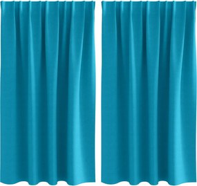 vidaXL Fekete Függöny Gyűrűkkel 2 pcs Türkiz 140 x 140 cm Poliészter