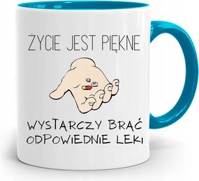 Ápolónő Kék Bögre Az Élet Gyönyörű, fényképes nyomattal