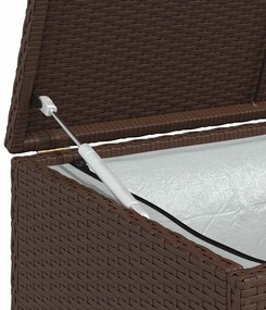barna polyrattan kerti tárolóláda 120 x 50 x 60 cm