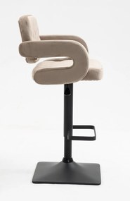 HR8403KW Latte modern velúr szék fekete lábbal