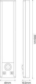 2 darabos készlet: VIRO LED újratölthető bútorvilágítás érzékelővel, 1,2 W, 800 mAh, 30 cm, CCT, fekete