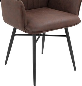 Barna kárpitozott étkezőfotel szett 2 db-os Anzo – Støraa