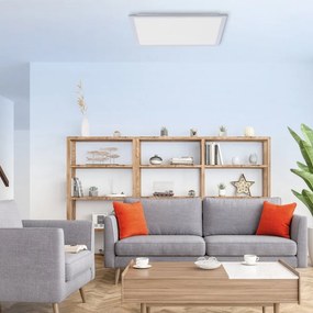 ZUMA LINE 14755-21 FLAT Négyzetes Mennyezeti Lámpa Ezüst LED CCT IP20
