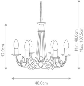 Elstead Lighting MINSTER MN6-BLACK Csillár 6x60W/E14