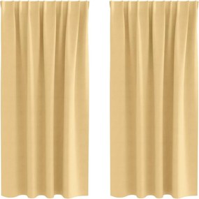vidaXL Fekete Függöny Gyűrűkkel 2 pcs Bézs 175 x 140 cm Poliészter