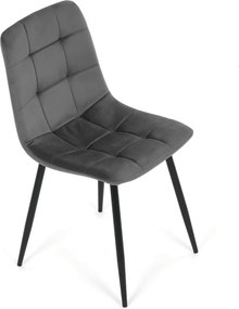 CT-V5081 GREY4 szürke bársony étkezőszék