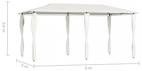 krémszínű pavilon oszlop takarókkal 2,98x5,3x2,59 m 160 g/m²