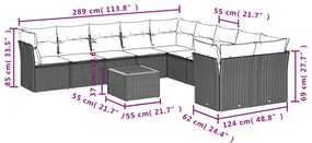 11 részes bézs polyrattan kerti ülőgarnitúra párnákkal