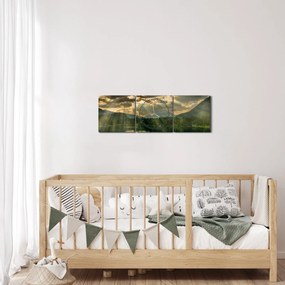 Tó a ragyogó nappal képe (órával) (90x30 cm)