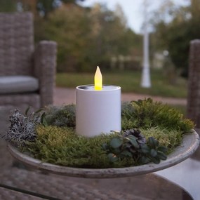 Saul fehér kültéri napelemes LED gyertya, magaggás 7,3 cm - Star Trading