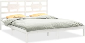 vidaXL fehér tömör fa ágykeret 200 x 200 cm