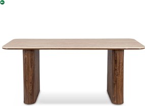 Stół ARAMIS Prostokątny 180 cm Trawertyn/Orzech