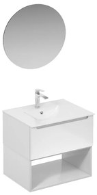 Fürdőszobagarnitúra mosdóval, mosogató csapteleppel, kifolyóval és szifonnal Naturel Stilla fehér fényű KSETSTILLA009