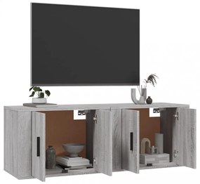 2 db szürke sonoma falra szerelhető TV-szekrény 57x34,5x40 cm