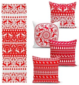 Christmas 4 db karácsonyi párnahuzat és asztali futó szett - Minimalist Cushion Covers