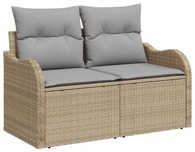 vidaXL Kerti Kanapé Szett 11 pcs Beige és Világosszürke polirattan