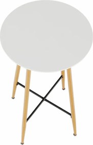 Bárasztal, fehér/tölgy, átmérő 60 cm, IMAM