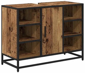 Fürdőszoba bútor szett fiókkal 3 pcs Régi fa 35 x 37.5 x 166 cm